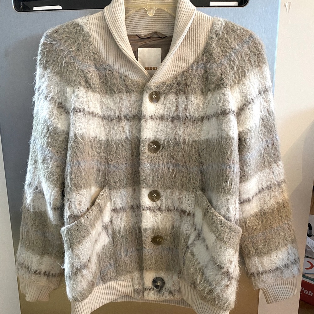 Diesel furry bomber jacket